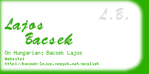 lajos bacsek business card